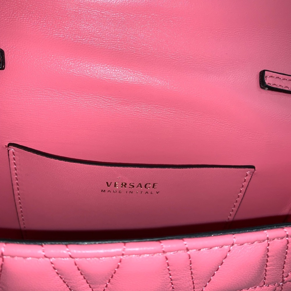 VERSACE Virtus pink quilted leather belt chain bag - Picture 4 of 9